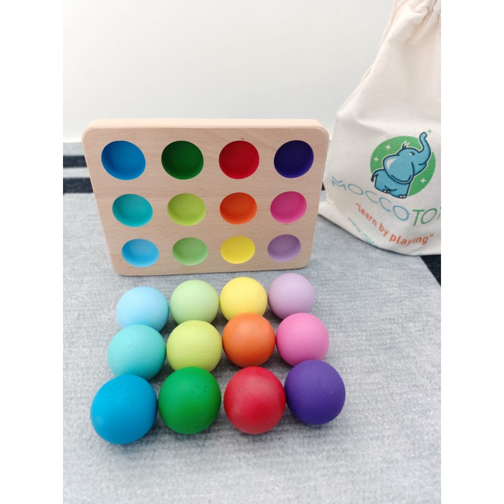 Waldorf Eşleştirme Tablalı Toplar - (12 Renk)