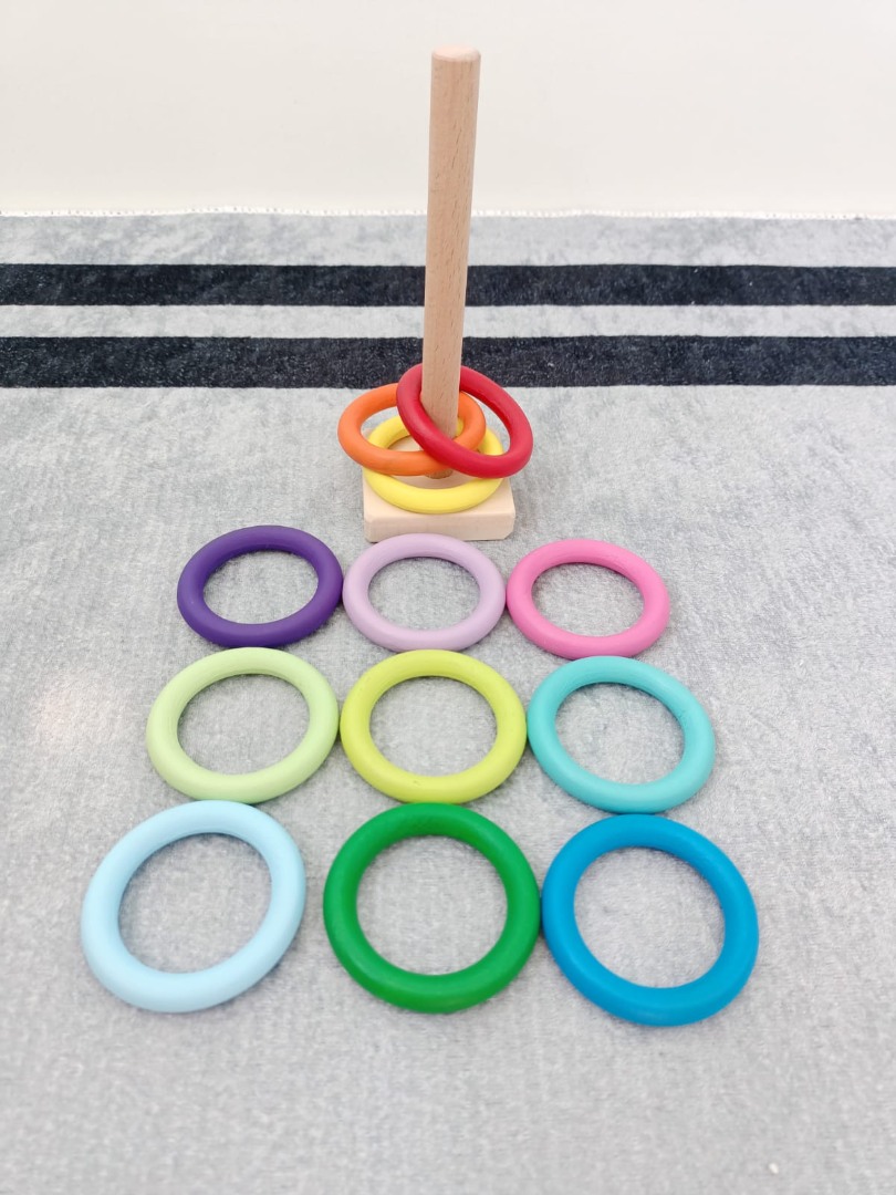 Montessori Renkli Halkalar 12 li Montessori Renkli Halkalar 12 li