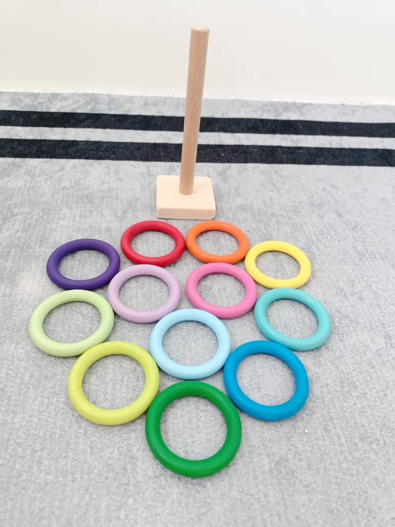 Montessori Renkli Halkalar 12 li Montessori Renkli Halkalar 12 li