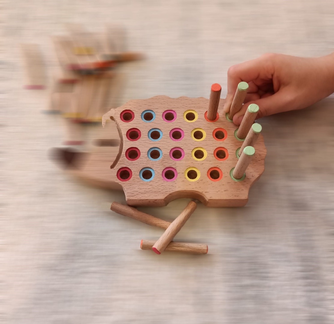 Montessori Ahşap Tak Çıkar Kirpi Rengarenk Montessori Ahşap Tak Çıkar Kirpi Rengarenk
