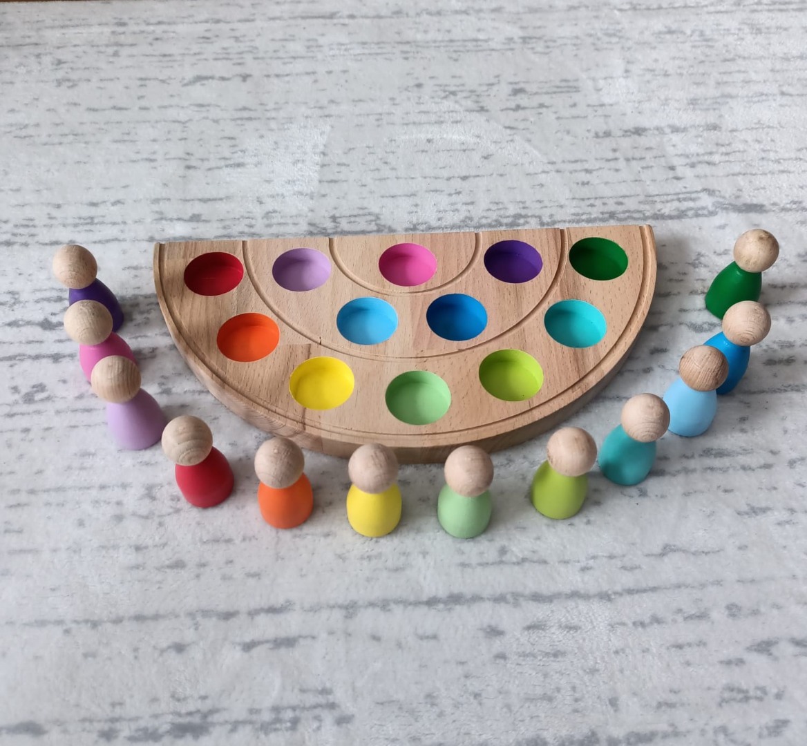 Peg Bebek Ve Gökkuşağı Tabla Eşleştirme 12'li Insan Figürleri (Waldorf) Peg Bebek Ve Gökkuşağı Tabla Eşleştirme 12'li Insan Figürleri (Waldorf)