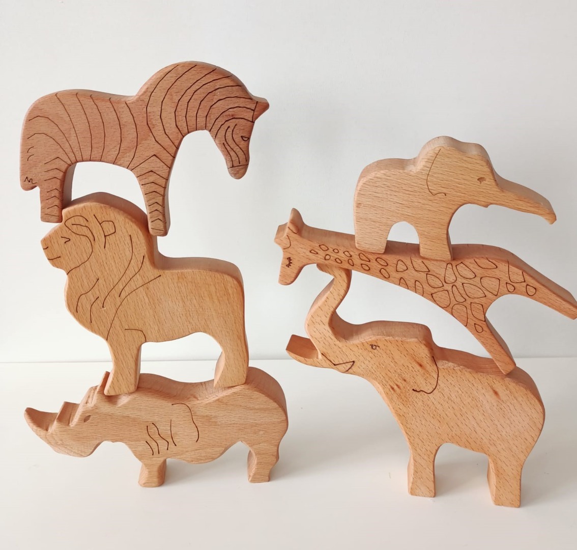 Montessori  Safari Hayvanlar Seti (Masif Ahşap)
