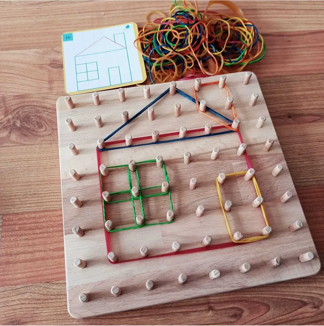 Geoboard Lastikli Şekiller Montessori Geometri