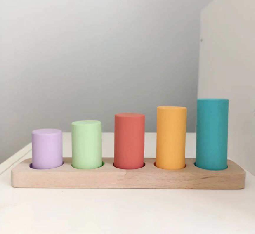 Montessori Toddler Silindir Renk Eşleştirme Oyunu