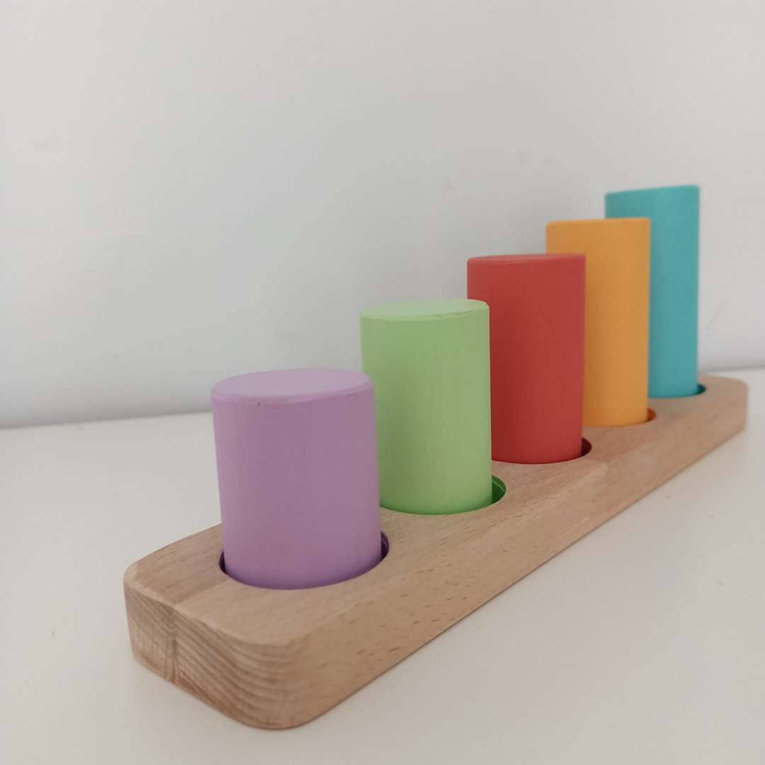 Montessori Toddler Silindir Renk Eşleştirme Oyunu